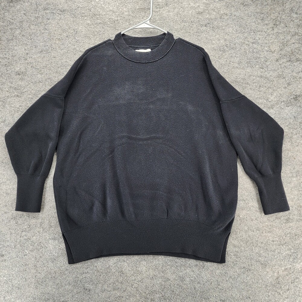Abercrombie Fitch Sweater Women Large 3/4 Sleeve Black Soft A&F